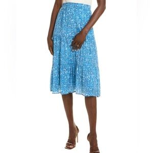 Women’s Nanette Nanette Lepore Midi Skirt Cayman Blue Print With Pockets Large